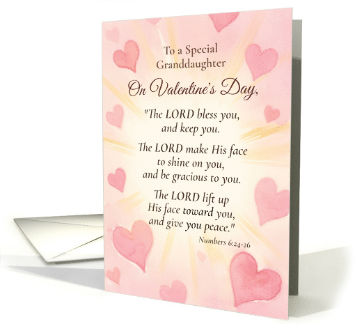 Granddaughter Valentine�s Day Religious Scripture Blessing card