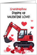 Grandnephew Valentine Cute Construction Truck Hearts card