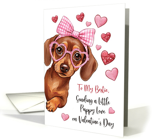 Bestie Valentine Puppy Love Cute Dog card (1961464)