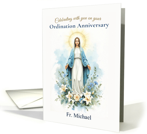 Priest Custom Name Ordination Anniversary Marian... (1961846)