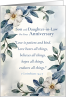 Son and Daughter in Law Wedding Anniversary Religious Scripture Love card