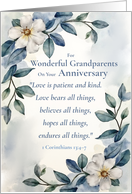 Wonderful Grandparents Wedding Anniversary Religious Scripture Love card