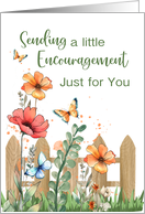 Encouragement for Her Cheerful Flowers and Butterflies
