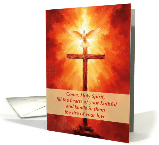 Confirmation Congratulations Holy Spirit Dove Cross Flame card