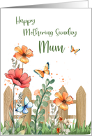 Mothering Sunday Mum Watercolor Flowers and Butterflies card
