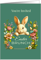 Easter Brunch Invitation Elegant Bunny Floral Spring Design
