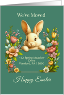 We've Moved Announcement Easter Elegant Bunny Floral Spring Design