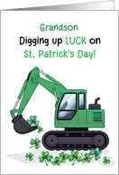 Grandson St Patricks Day Digging Up Luck Construction Excavator