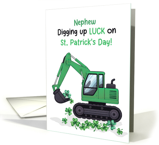 Nephew St Patrick's Day Cute Construction Excavator... (1968130)