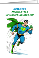 Great Nephew St Patricks Day Lucky Superhero Zooming In