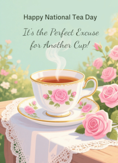 National Tea Day Perfect Excuse British Humor Rose Tea