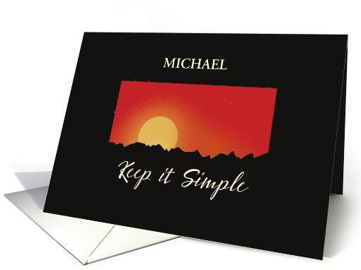Recovery Anniversary Custom Name 12 Step Keep It Simple Sunset card