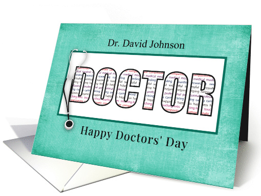 Personalized Name Doctors' Day Recognition Modern Typography card