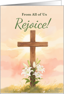 From All of Us Easter Rejoice Cross and Lilies Christian