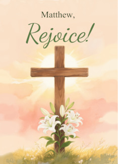 Custom Name Easter Rejoice Cross and Lilies Christian