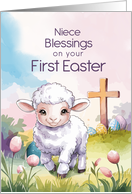Niece Baby's First Easter Religious Lamb and Cross