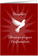 Daughter Confirmation Religious Red Dove Rays Design