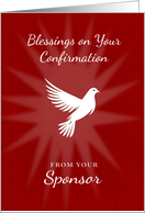 From Sponsor Confirmation Religious Red Dove Rays Design