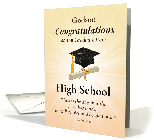 Godson Religious High School Graduation Scripture Congratulations card