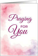 Praying for You Religious Encouragement Soft Pink Watercolor card