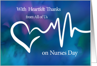 Nurses Day Thank You From All of Us Heartbeat Watercolor