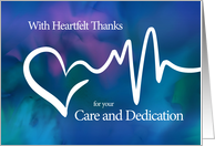 Thank You Healthcare Worker Heartfelt Appreciation Heartbeat Watercolor card