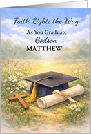 Godson Religious Graduation Custom Name Faith Lights the Way Cross