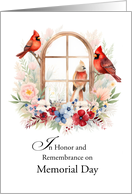 Memorial Day Remembrance Cardinals in Window Sympathy