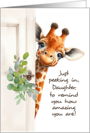 Daughter Encouragement Giraffe Peeking Around Door