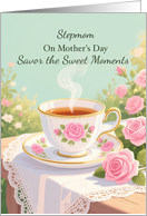 Stepmom Mother&rsquo;s Day Savor Sweet Moments Rose Teacup Garden card