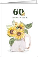 60th Anniversary Sunflowers in Pitcher Years Love Rustic Floral