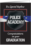 Nephew Police Academy Graduation Congratulations Black card