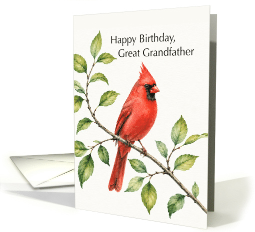 Great Grandfather Birthday Red Cardinal on Branch card (1989182)