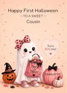 Custom Relationship Cousin First Halloween Custom Name Cute Ghost