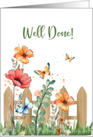 Well Done Watercolor Flowers with Butterfly