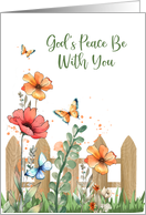 God&rsquo;s Peace Watercolor Flowers with Butterfly card