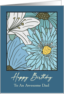 Dad Birthday Blue Florals