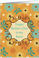 For Nana on Mother's Day Vintage Retro Teal Flowers