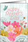 Happy Mother’s Day Meadow Flower Garden with Butterfly card