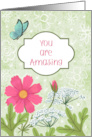 You Are Amazing Green Meadow Flower Garden Congratulations card