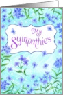 My Sympathies Soft Floral Comfort Aqua Purple Flowers card