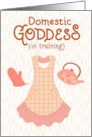 Domestic Goddess in Training Funny Retro Apron Humor card