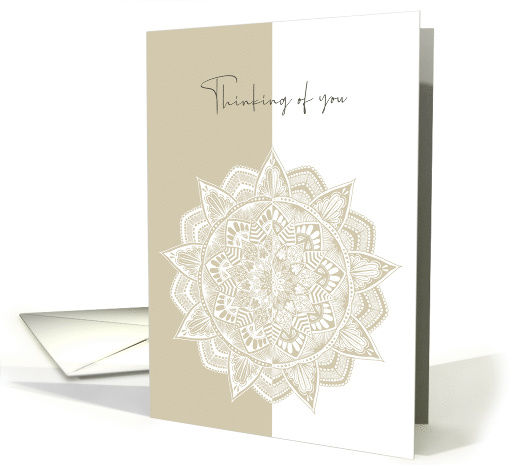For Anyone Thinking of You Handdrawn Mandala Neutral Tones card