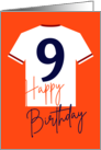 9th Birthday Sports Jersey Number 9 Happy Birthday card