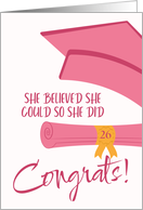 For Her Graduation Pink Cap and Diploma Congrats 2026
