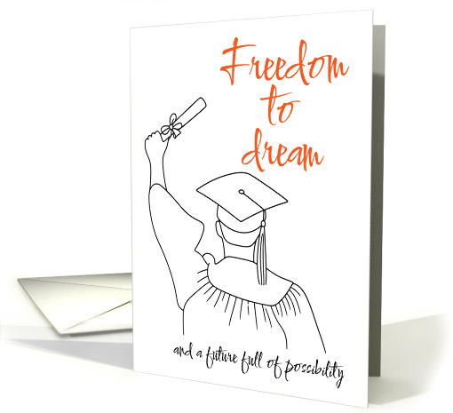 For Anyone Graduation Minimalist Clean Line Graduate card (1981388)