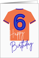6th Birthday Sports Jersey Number 6 Happy Birthday card