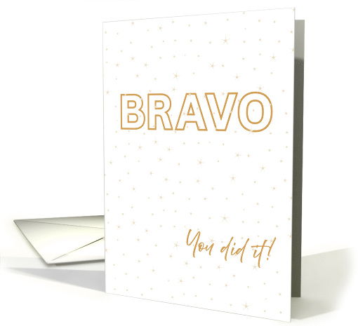 Congratulations Bravo You Did It Elegant Gold Stars card (1983336)