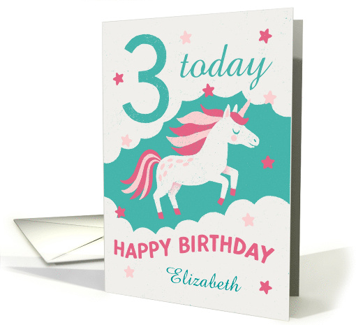 3 Today Personalized Unicorn Cloud Stars card (1963018)