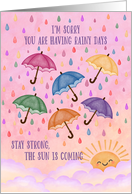 Rainy Days Support with Umbrellas and Sunshine Watercolor Effect